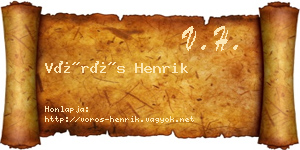 Vörös Henrik névjegykártya