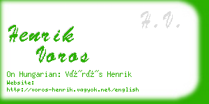 henrik voros business card